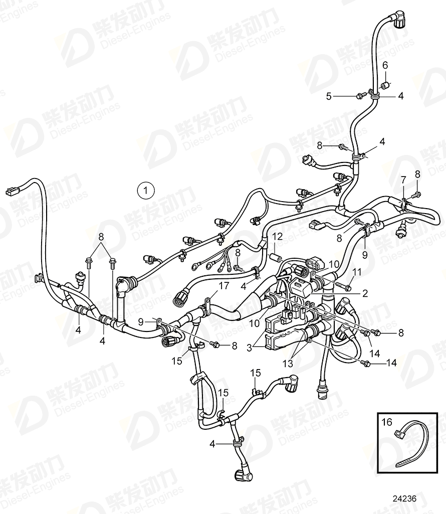 volvo penta Wiring harness 21910107 Drawing volvo penta Wiring harness 21910107 Drawing
